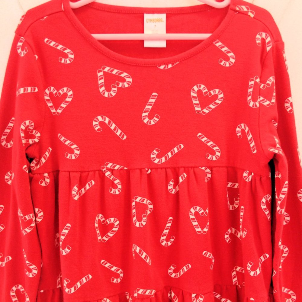 Gymboree 7 Candy Cane Christmas Holiday Dress